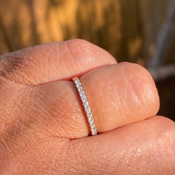 14k White Gold Diamond Anniversary Band - Picture 4 of 12